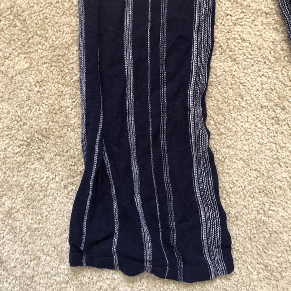 Navy & white Striped Wide Leg Pants - Picture 2 of 3